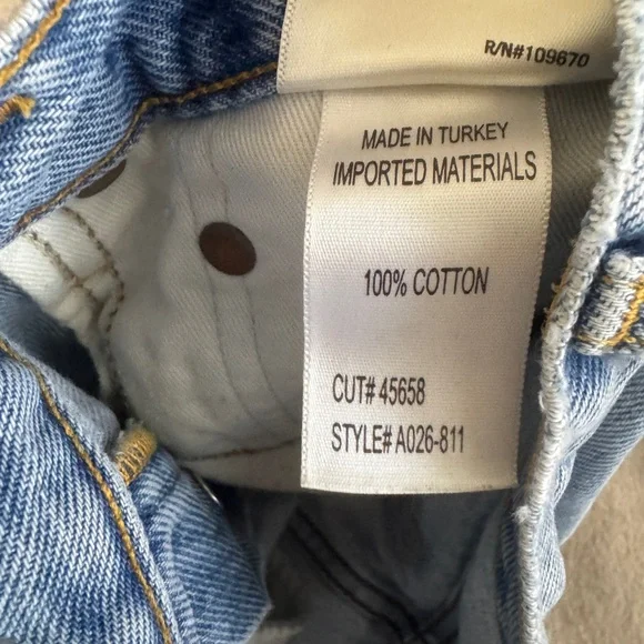 AGOLDE High Rise Distressed Denim Cutoff Shorts Size 24 - Picture 5 of 11